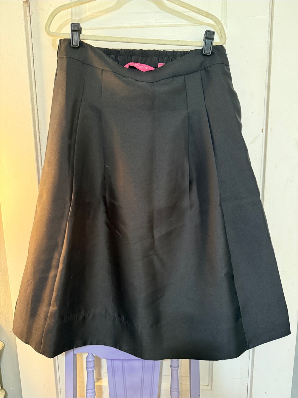 Isaac Mizrahi Black A-Line Skirt with Front Pleats